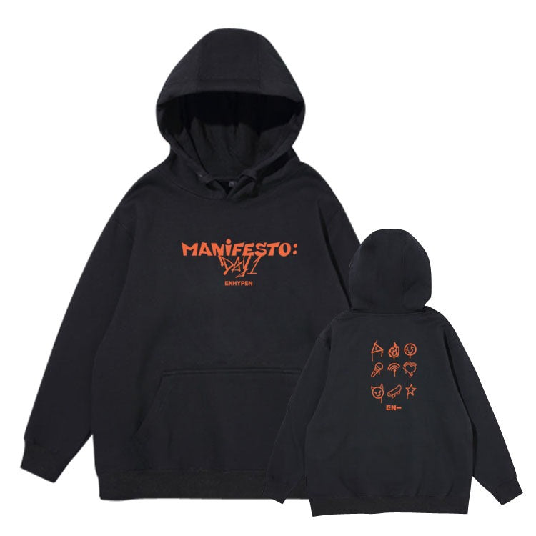 ENHYPEN - ＊新品未使用＊ ENHYPEN フーディ hoodie 01 black M ♡ ENHYPEN Members World Tour FATE Zippered / Pullover Hoodie