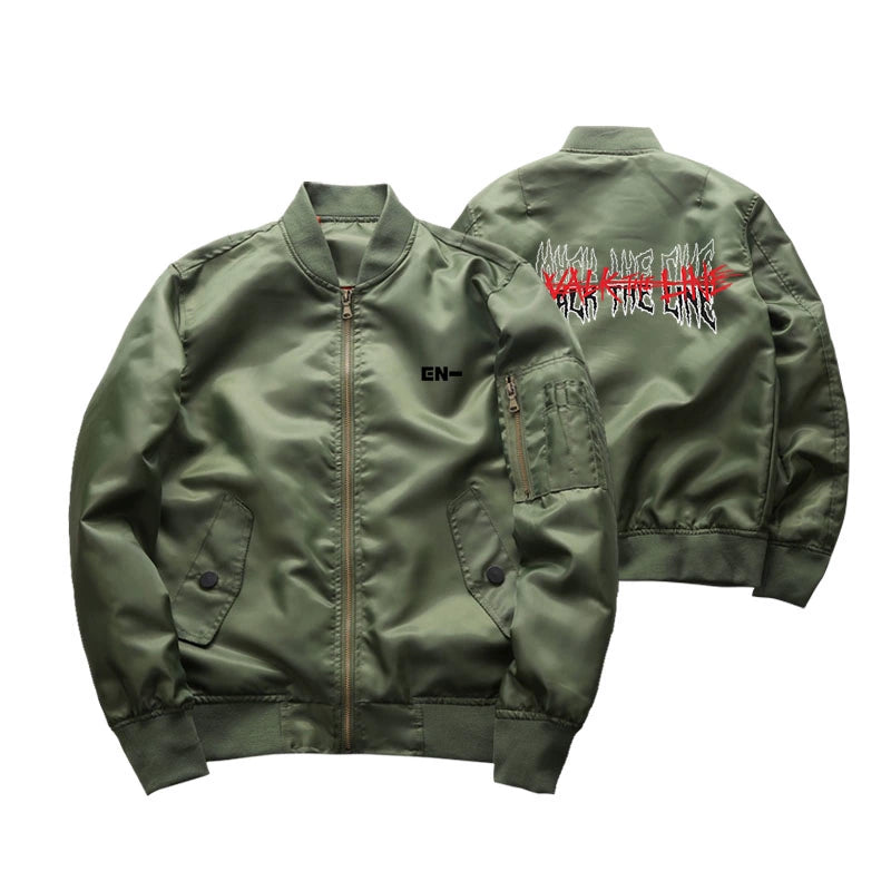 アイドル ENHYPEN WALK THE LINE Stadium Jacket ENHYPEN World Tour WALK THE LINE Bomber Jacket (Fan-made